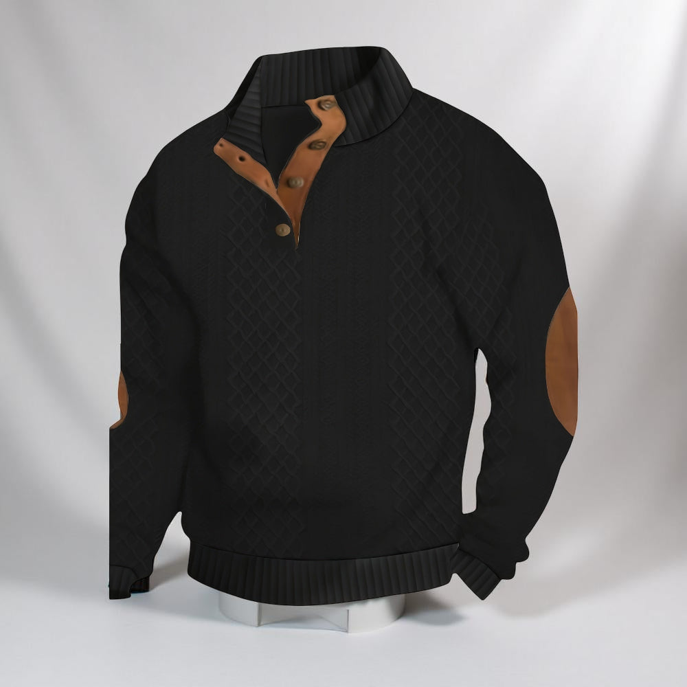 Heren Gebreide Trui met Rits – Warme Winter Pullover