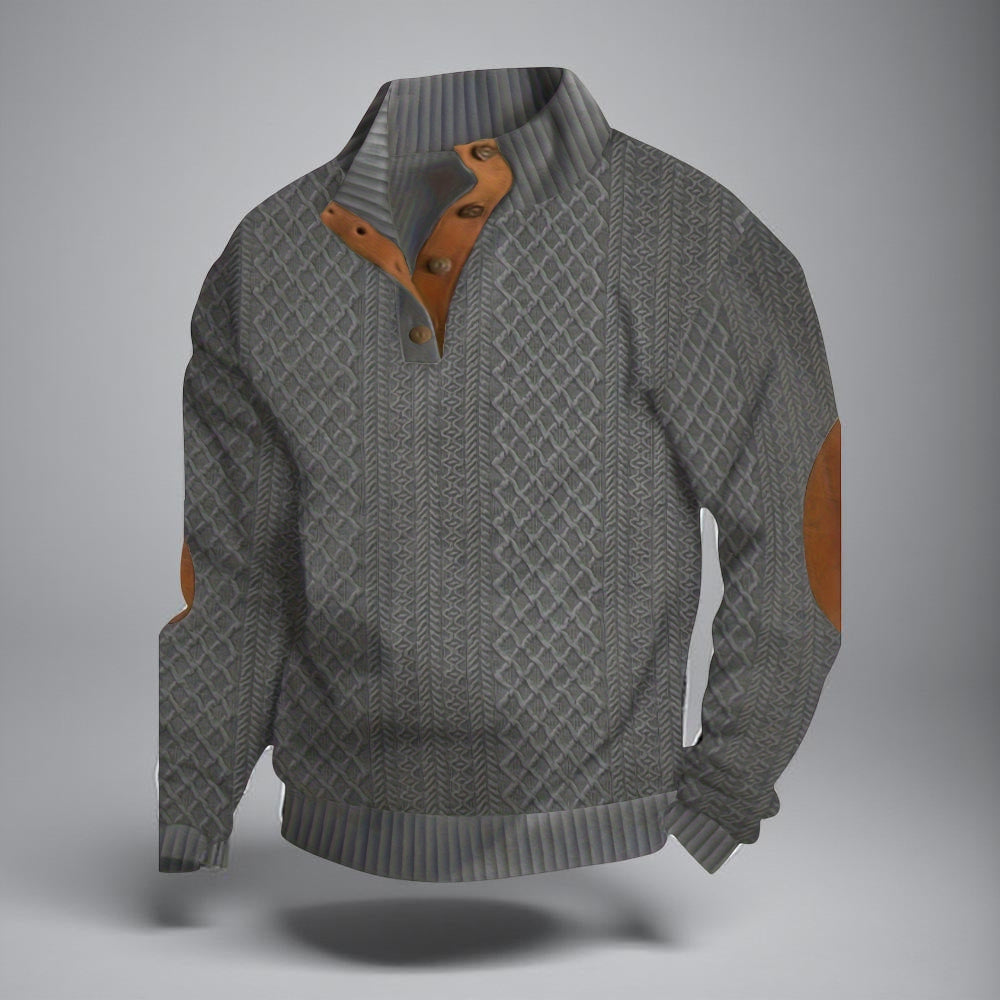 Heren Gebreide Trui met Rits – Warme Winter Pullover