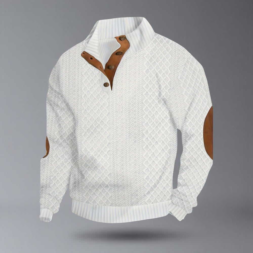 Heren Gebreide Trui met Rits – Warme Winter Pullover