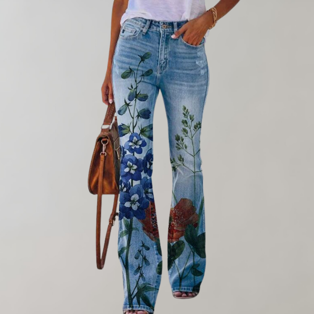 Dames Zomer Jeans | Lang, Gebloemd