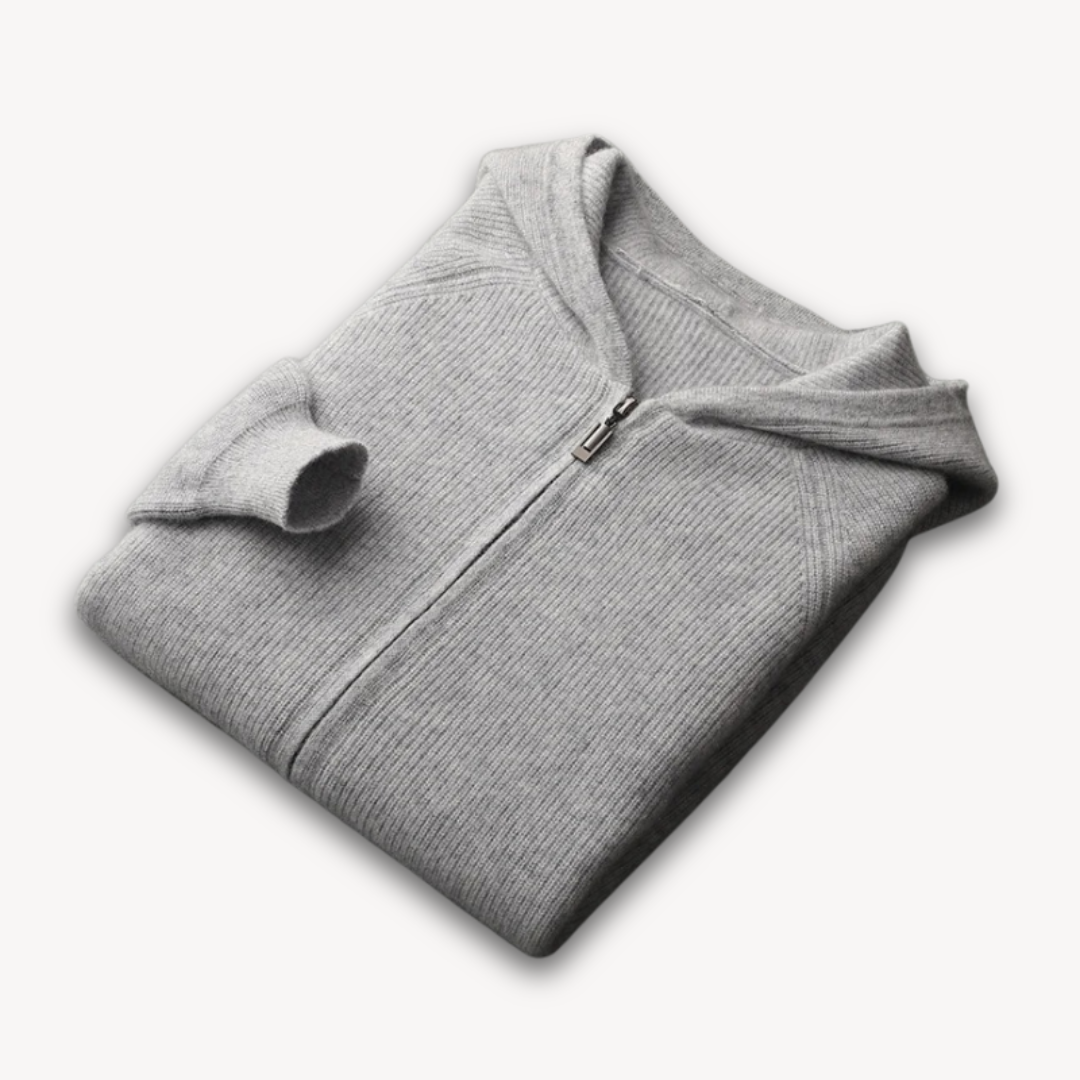 Heren Gebreide Herfst Hoodie | Ritssluiting, Kap