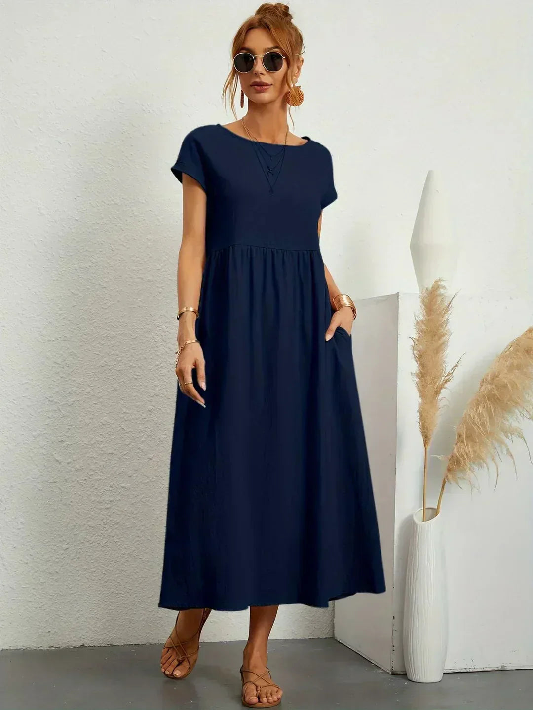 Sophie | Abito estivo elegante in lino per donne | Maxi