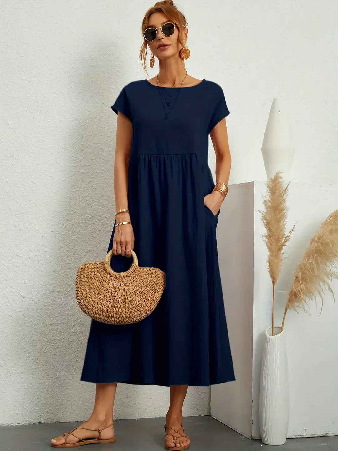 Sophie | Abito estivo elegante in lino per donne | Maxi