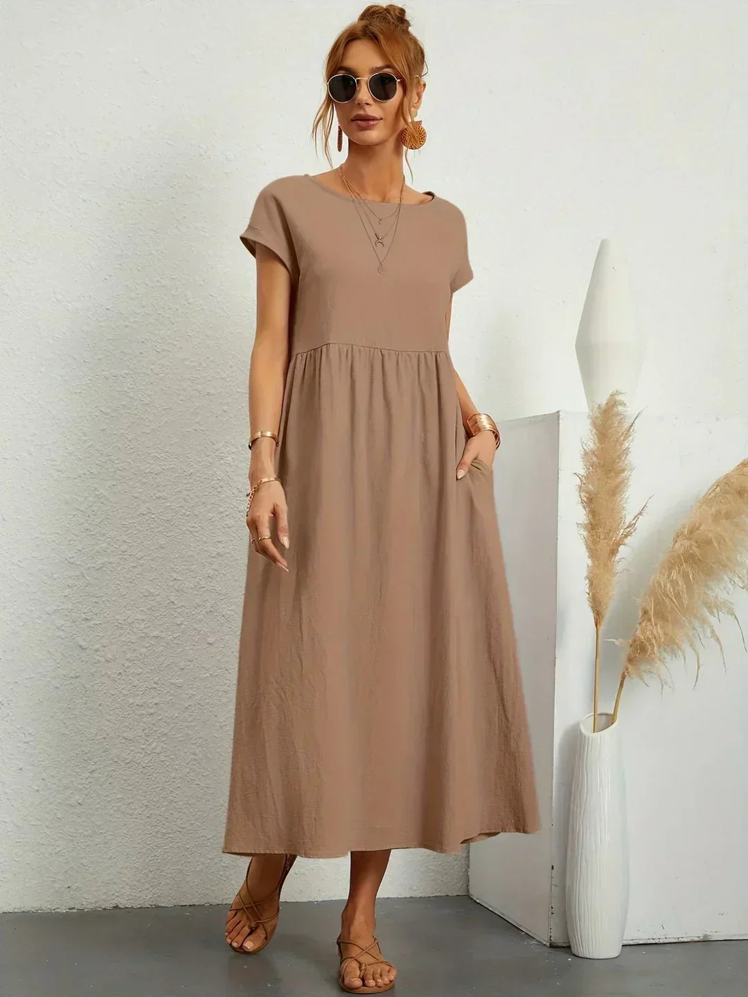 Sophie | Abito estivo elegante in lino per donne | Maxi