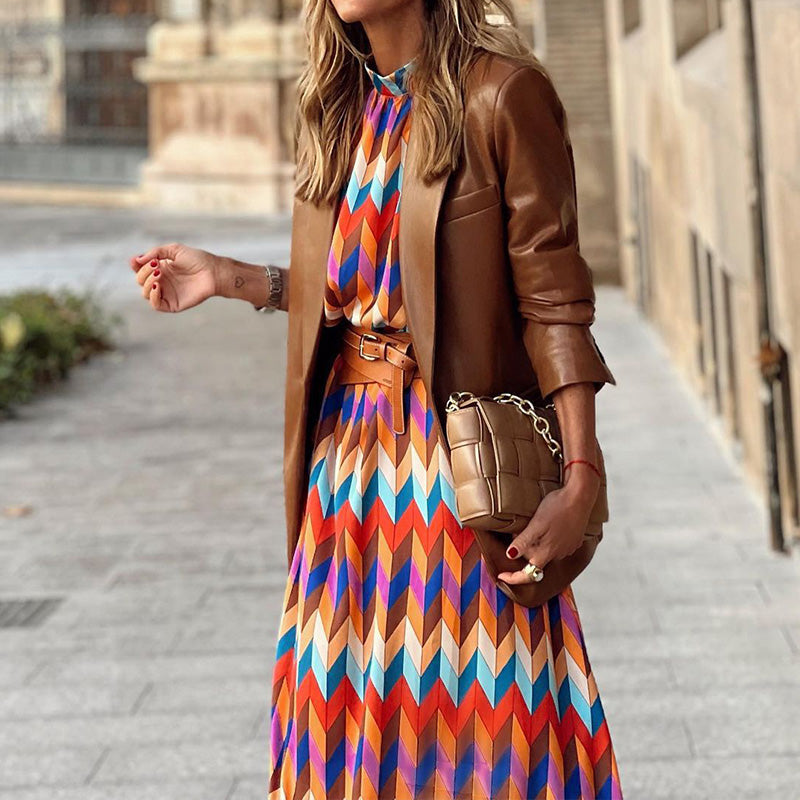 Dames Vrolijke zigzag zomerjurk | Midi