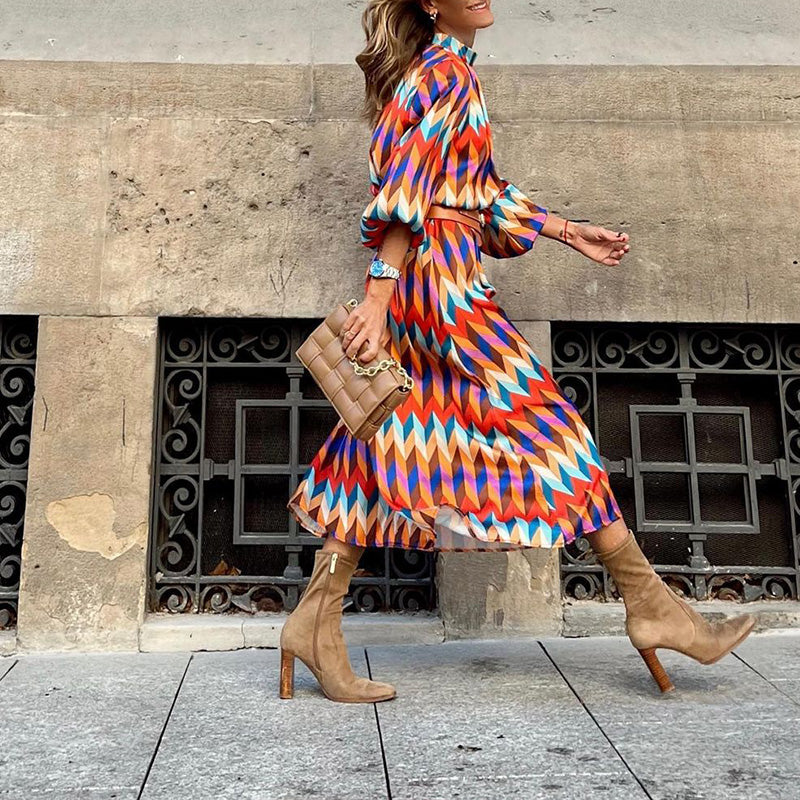 Dames Vrolijke zigzag zomerjurk | Midi