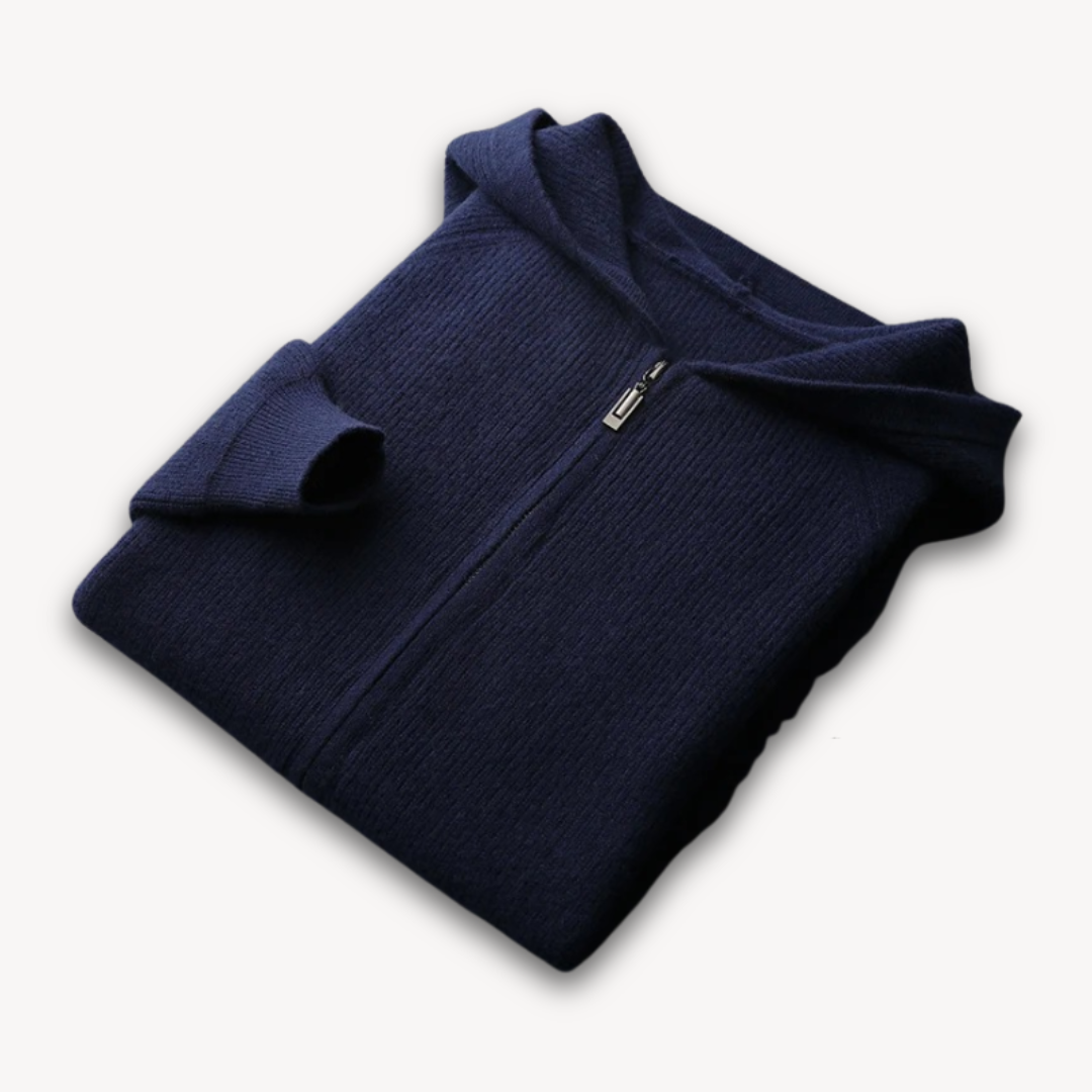 Heren Gebreide Herfst Hoodie | Ritssluiting, Kap
