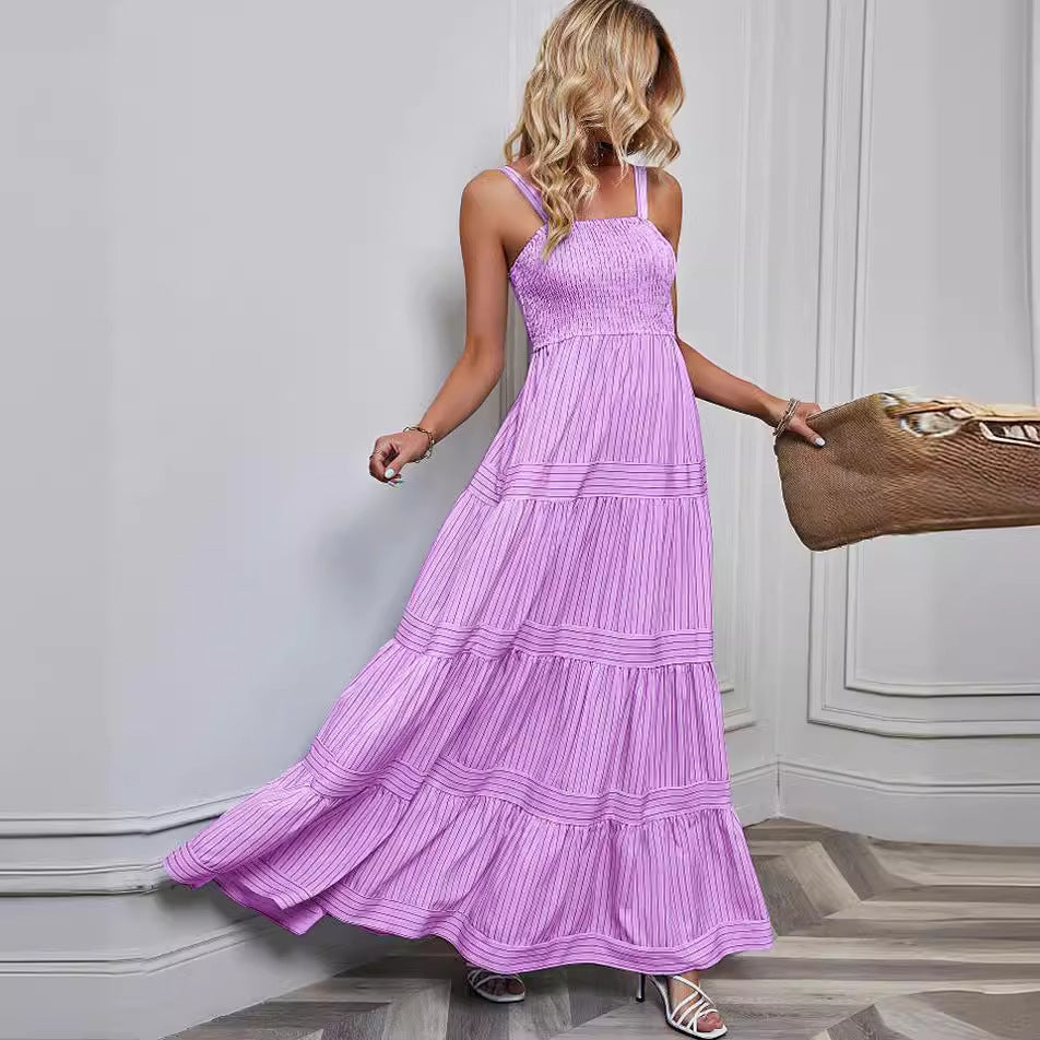Dames Luchtige geplooide zomerjurk | Maxi