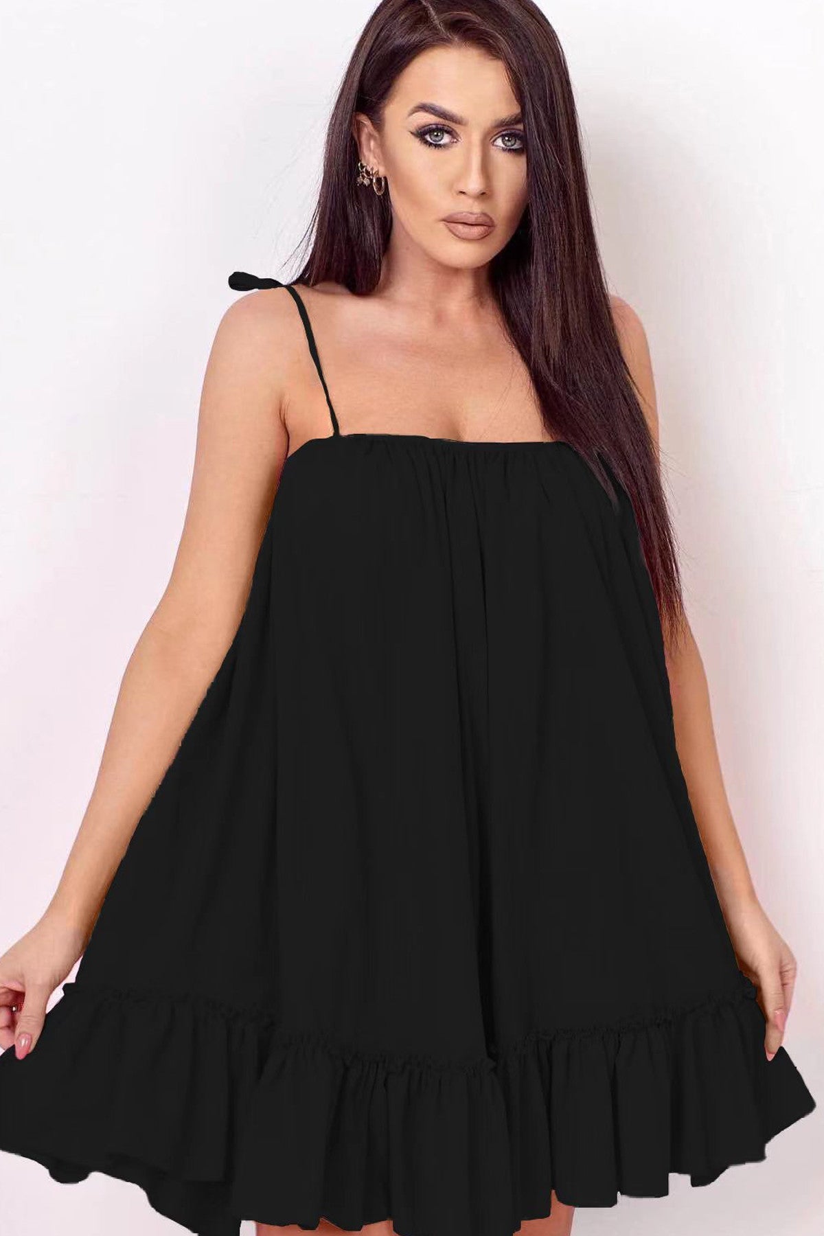 Dames Luchtige zomerjurk met ruches | Mini