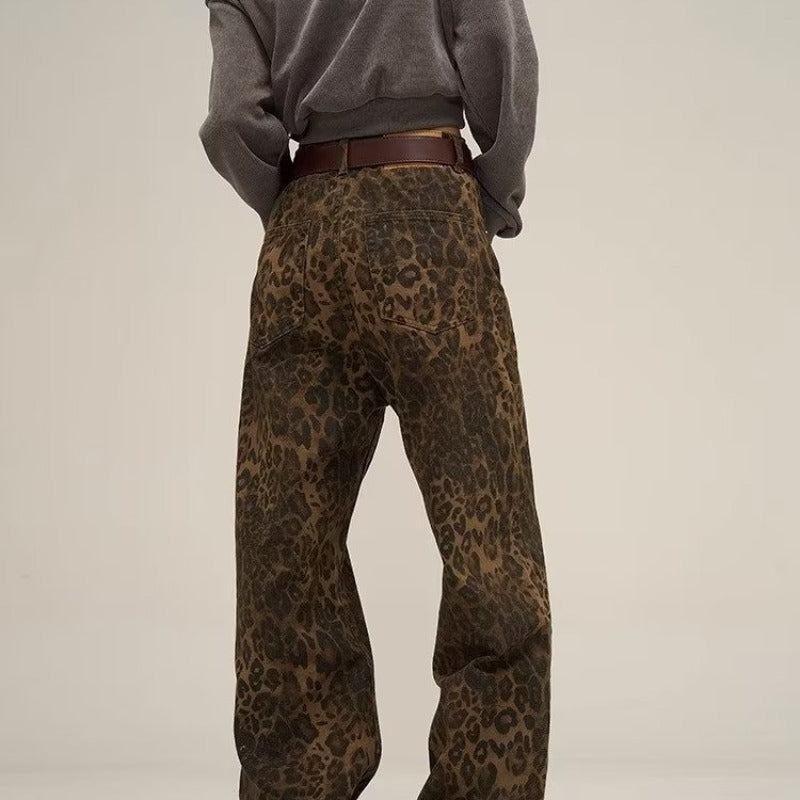 Dames Baggy Broek | Lange Luipaardprint