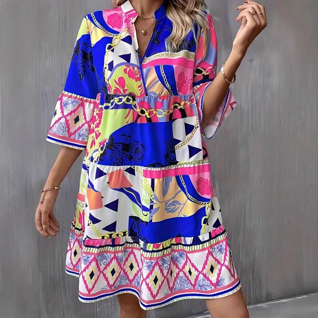 Dames Kleurrijke zomerjurk | Mini