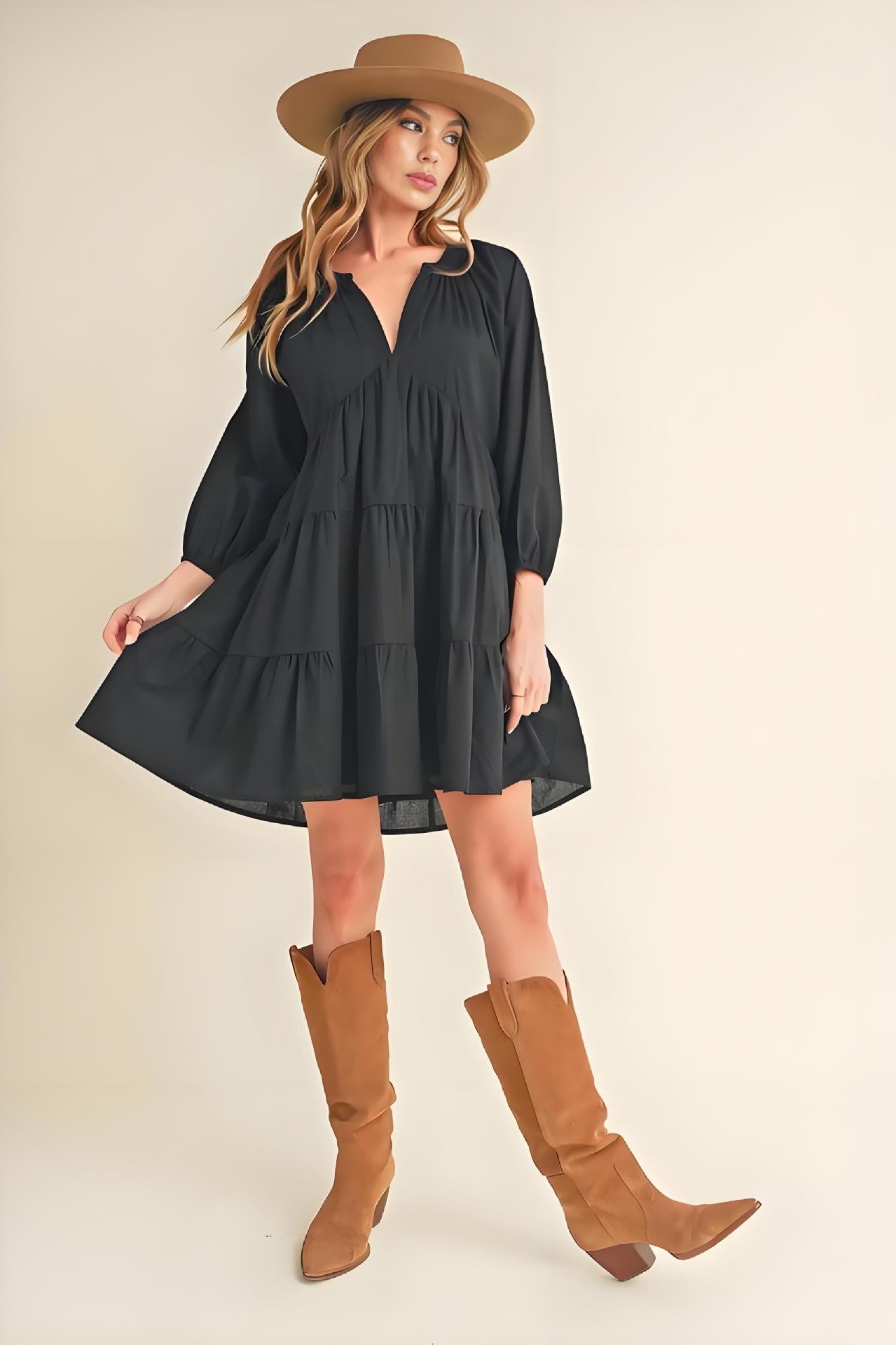 Dames Luchtige geplooide zomerjurk | Mini