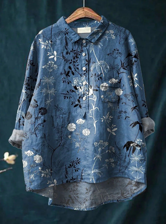 Dames Zomer Blouse | Langarm, Bedrukt