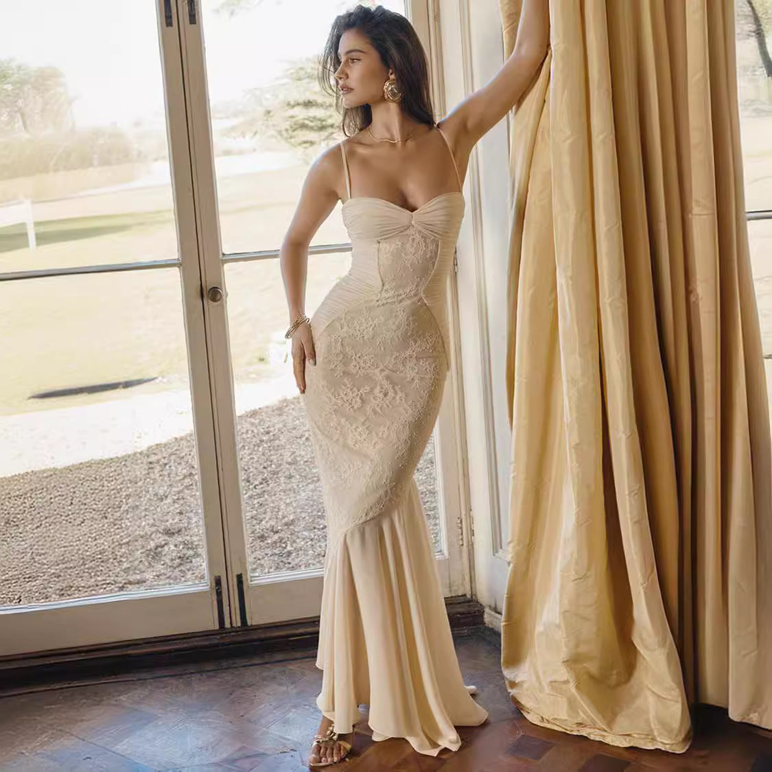 Dames Elegante Getailleerde Avondjurk | Maxi