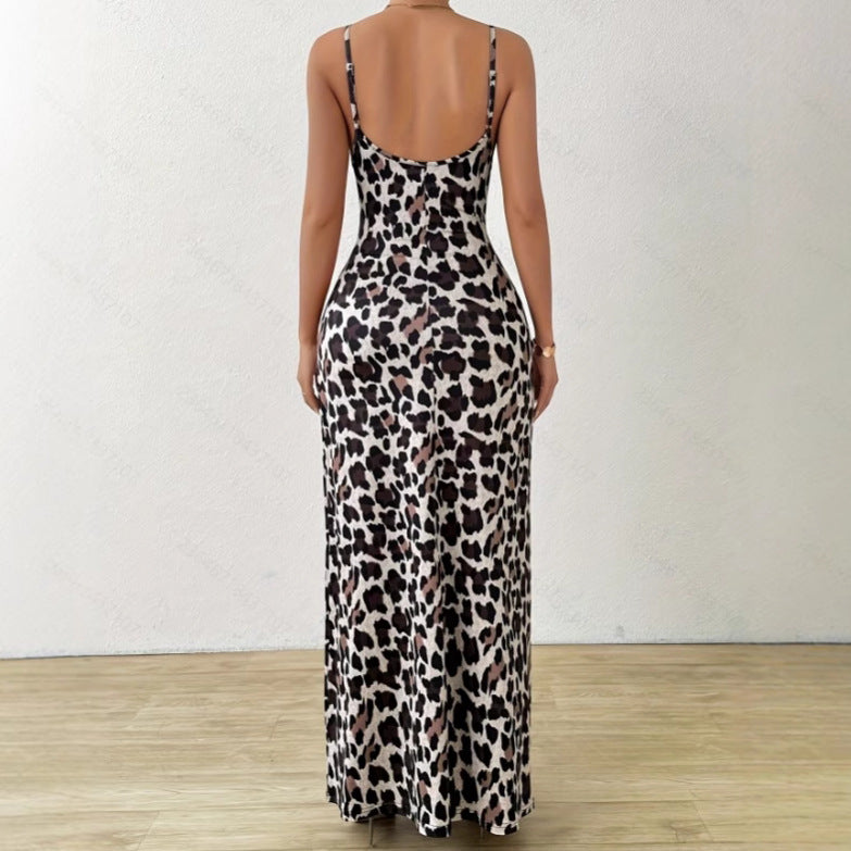 Dames Sexy panterprint zomerjurk | Maxi