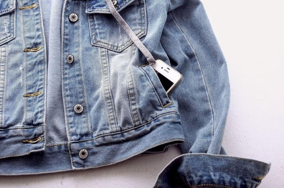 Dames Collegejack | Lichte Denimlook