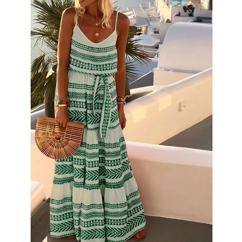 Dames Bohemien zomerjurk met etnisch patroon | Maxi