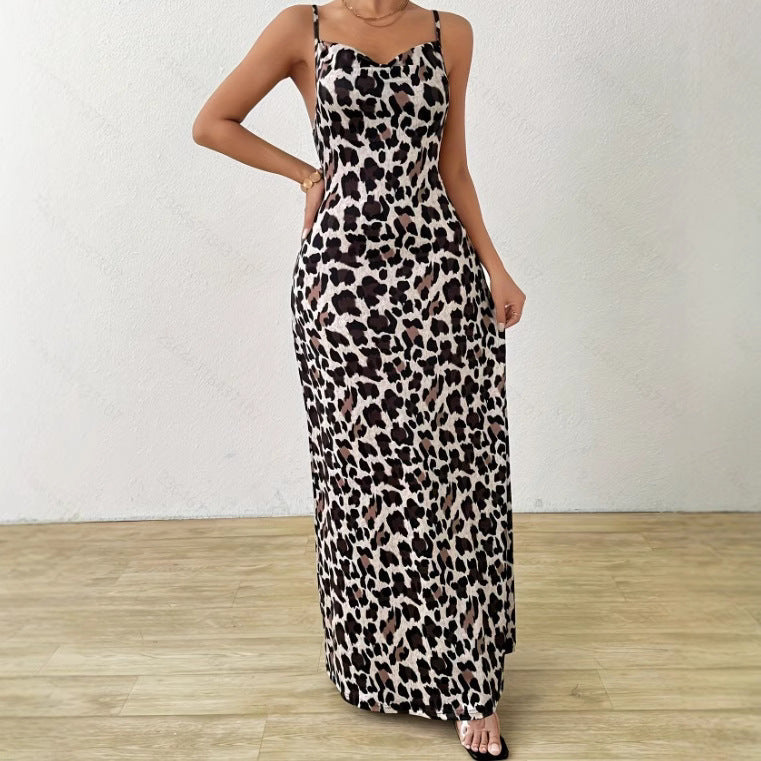 Dames Sexy panterprint zomerjurk | Maxi