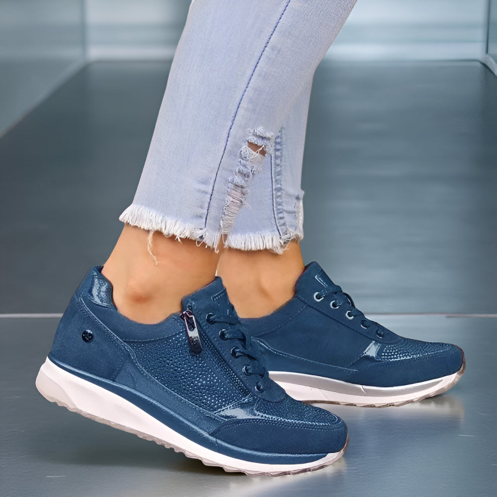 Dames Canvas Gympen Platform – Luipaardprint Veters