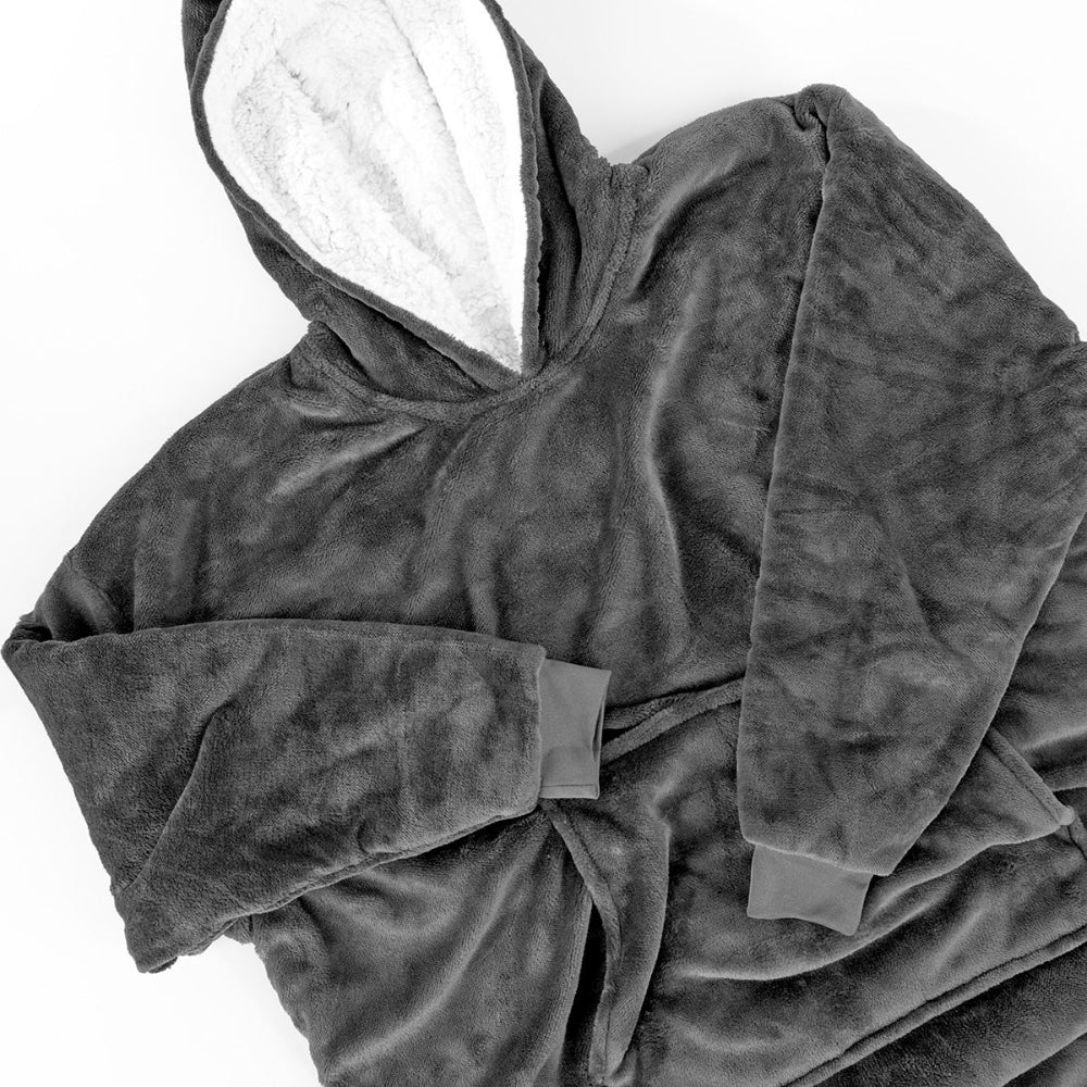 Oversized Hoodie Fleece Deken met Sherpa Voering voor Warmte