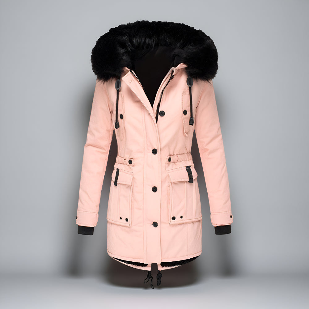 Dames Warme Lange Winterjas Parka – Met Capuchon