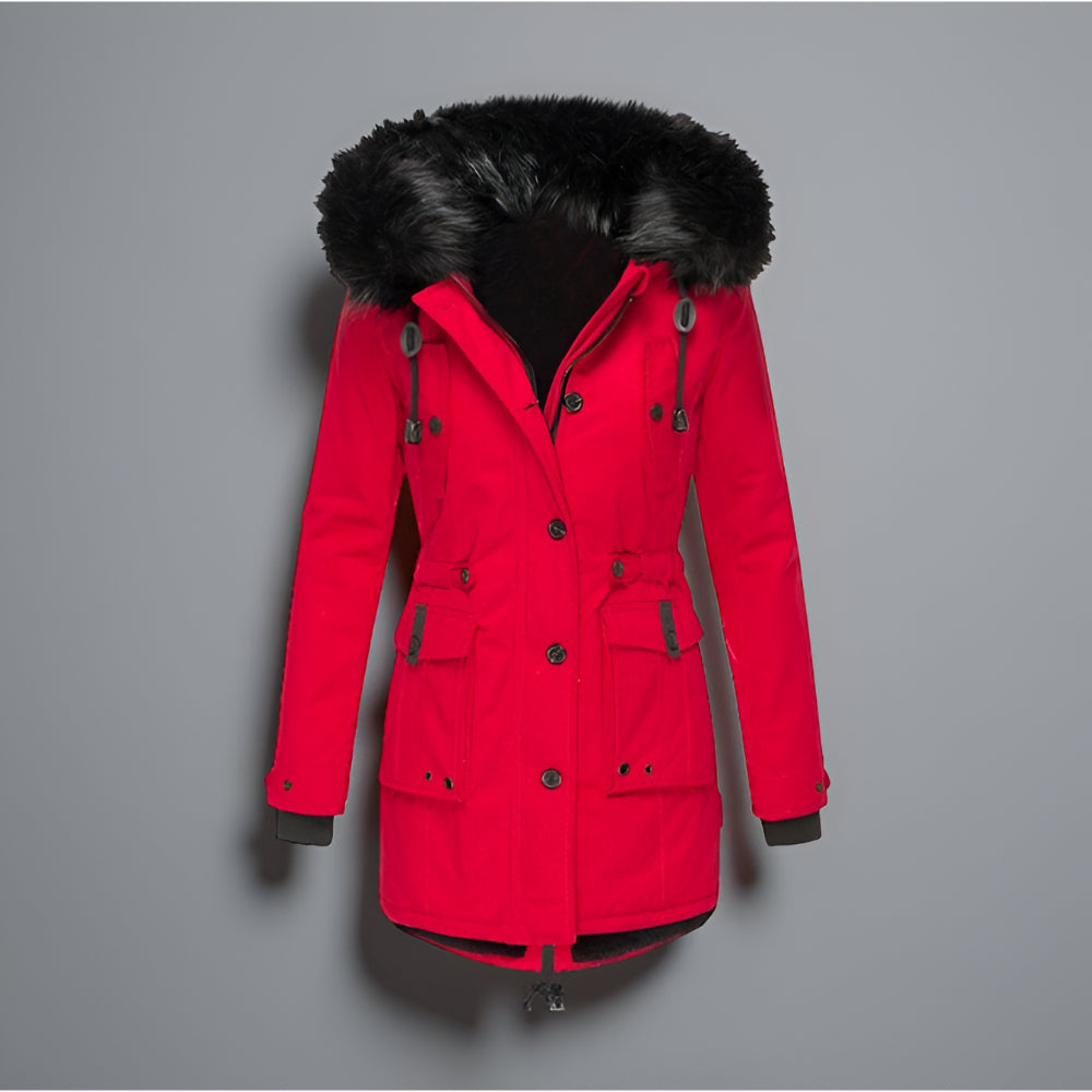 Dames Warme Lange Winterjas Parka – Met Capuchon