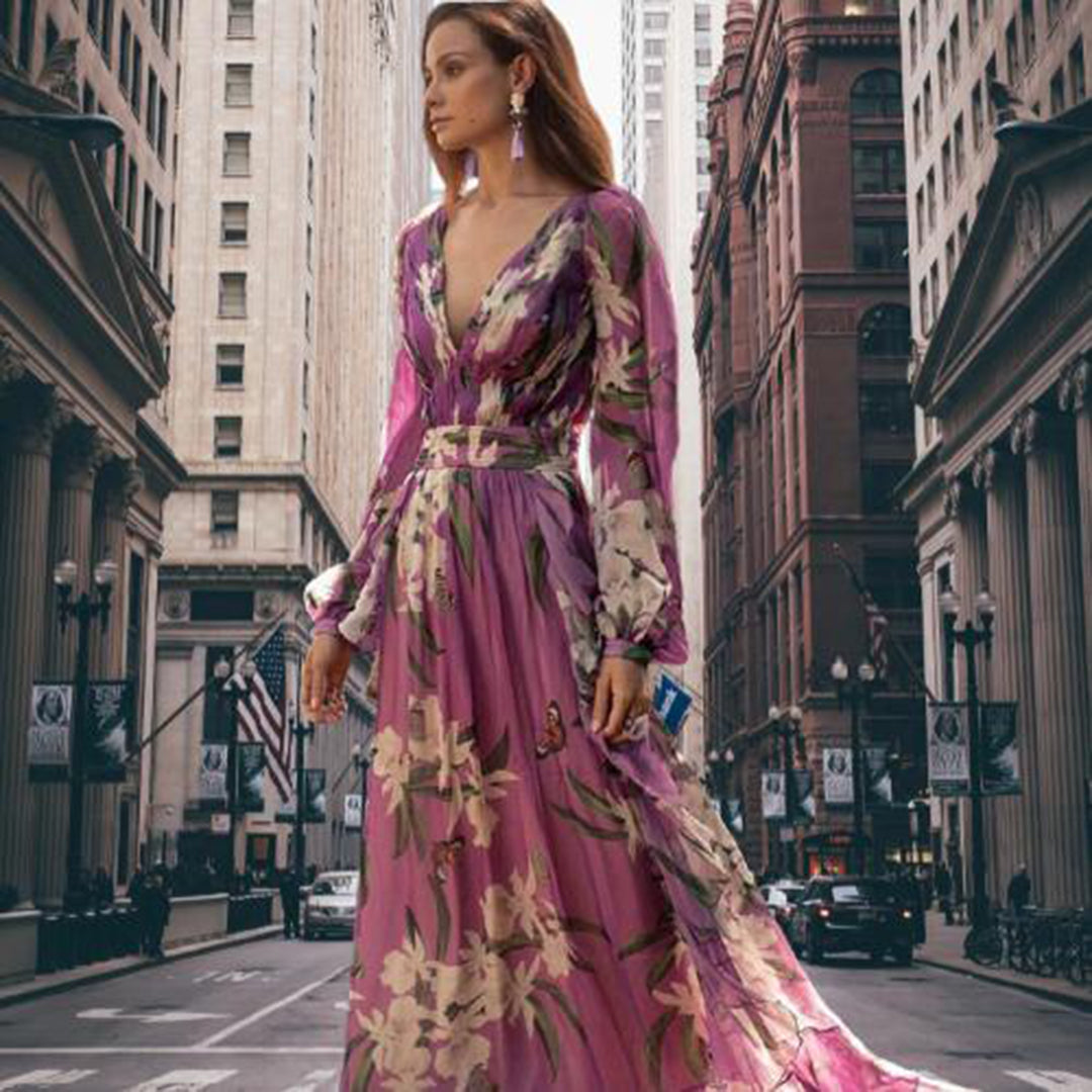 Dames Elegante zomerjurk met bloemenprint | Maxi