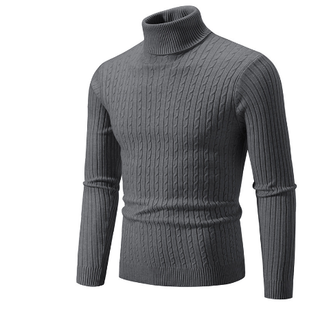 Maglione a maglia fine da uomo | Stile collo alto caldo