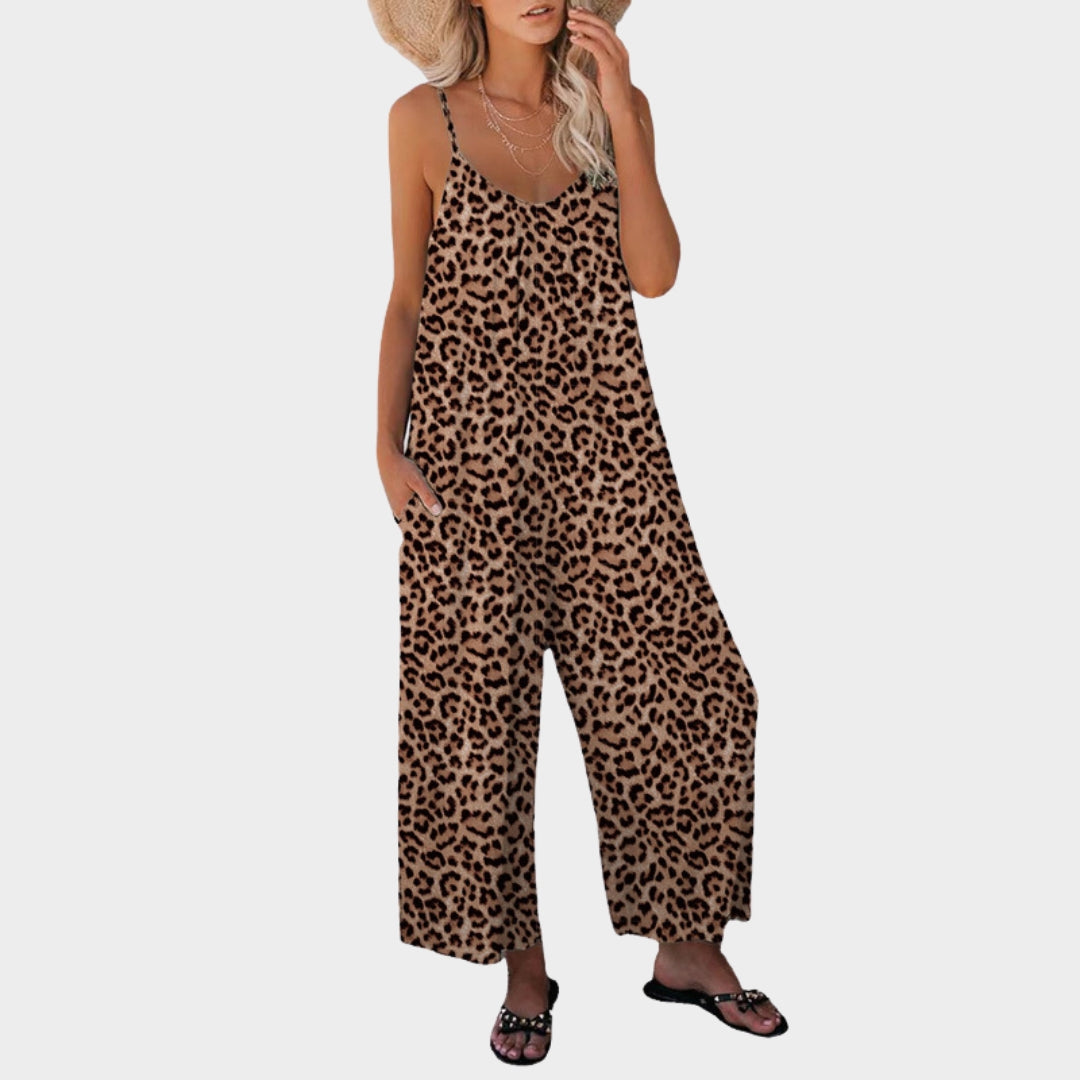 Anne | Dames zomer jumpsuit | Luipaardprint