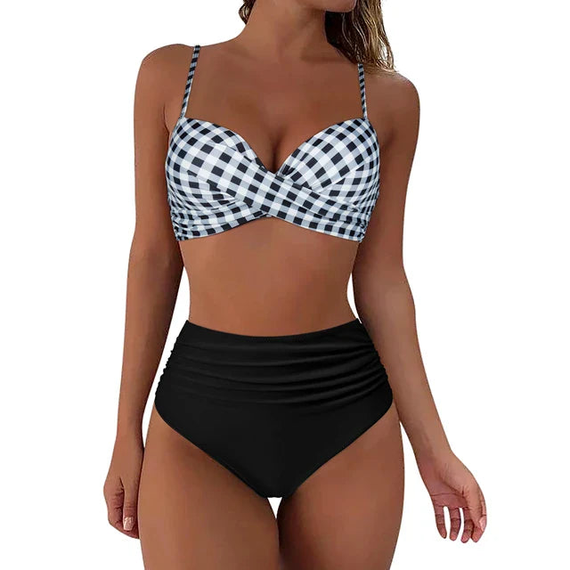 Dames Modieuze Zomer Bikini Set | Hoog Taille, Gewatteerd