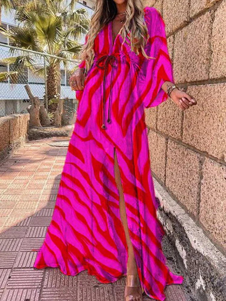 Abito estivo leggero da donna con motivo colorato | Maxi