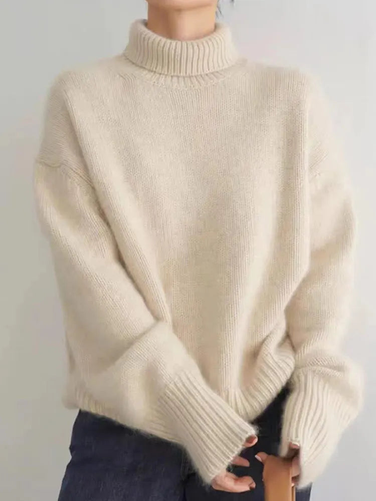 Dames Oversized Pullover | Rollkraag, Lang
