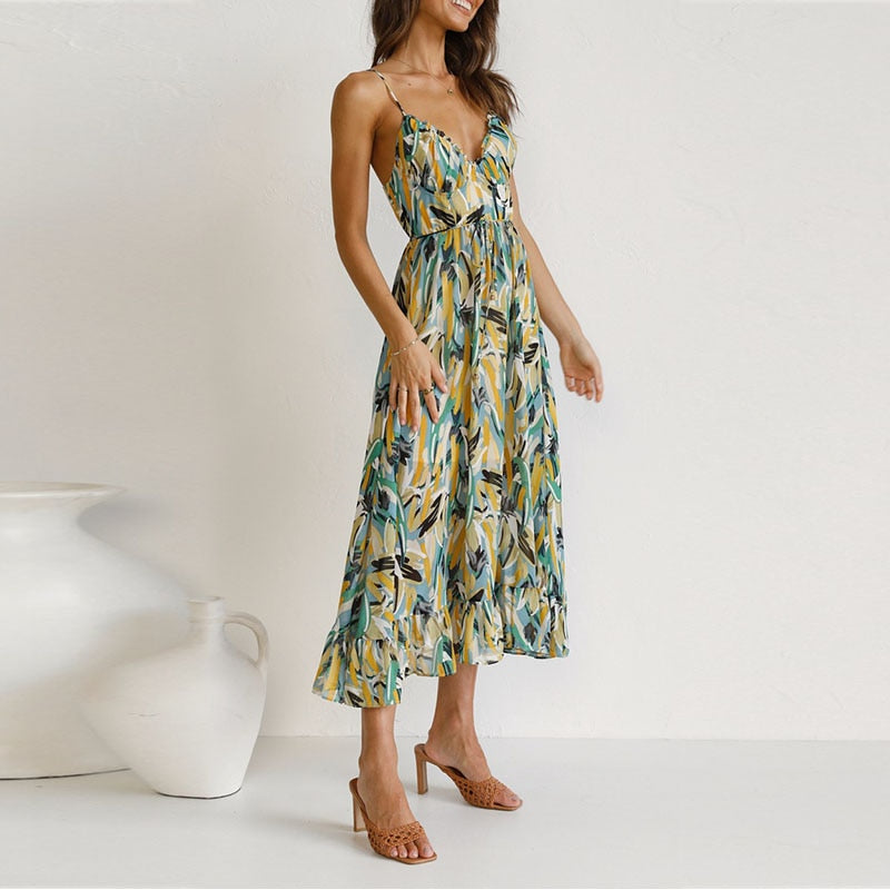 Dames Luchtige Strandjurk | Midi