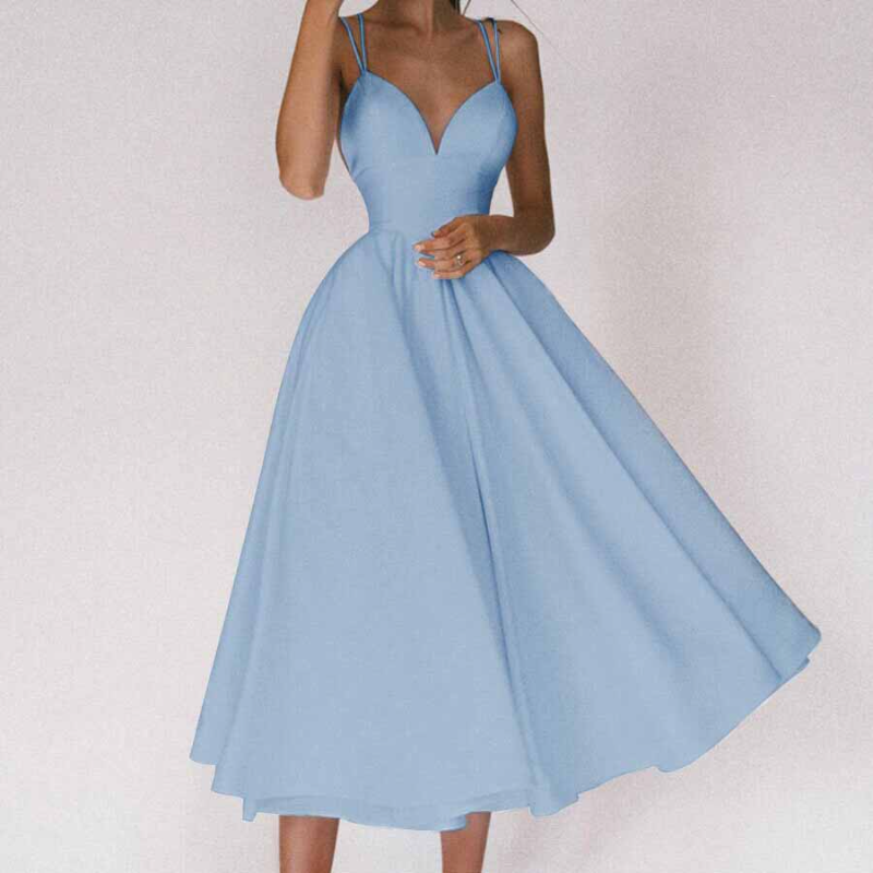 Dames Elegante A-lijn Zomerjurk | Midi