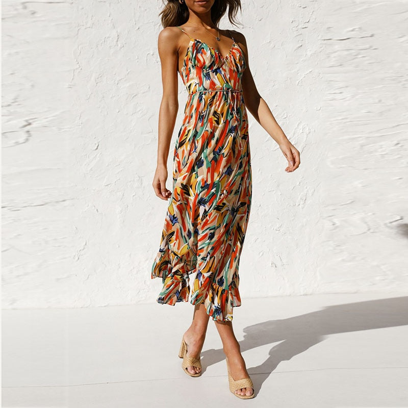 Dames Luchtige Strandjurk | Midi