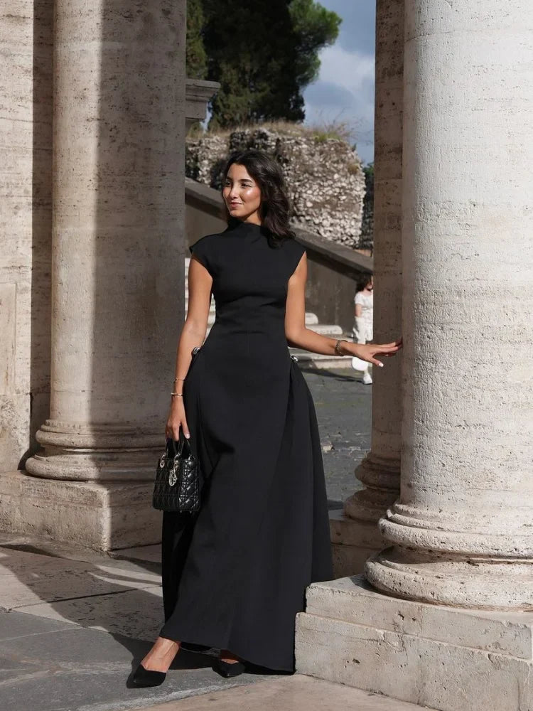 Dames Elegante Abendkleid met hoge kraag | Maxi