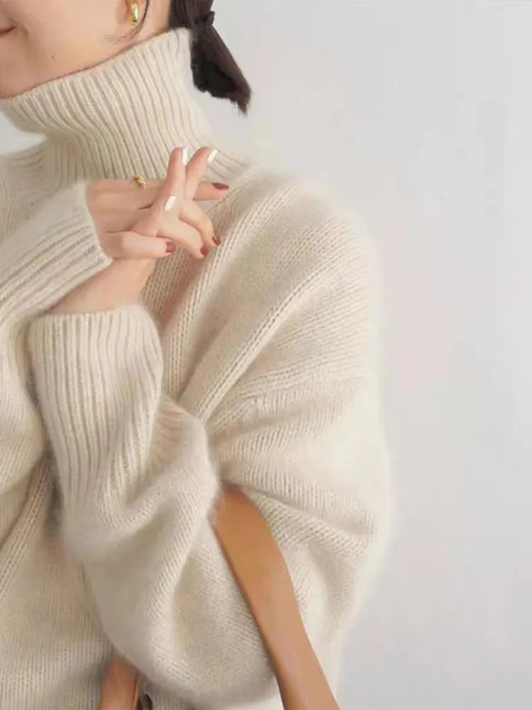 Dames Oversized Pullover | Rollkraag, Lang