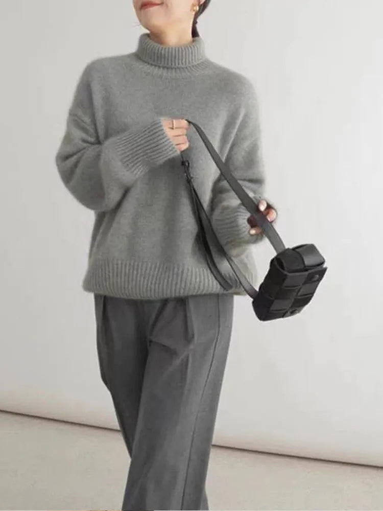 Dames Oversized Pullover | Rollkraag, Lang