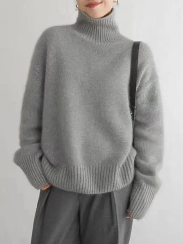 Dames Oversized Pullover | Rollkraag, Lang