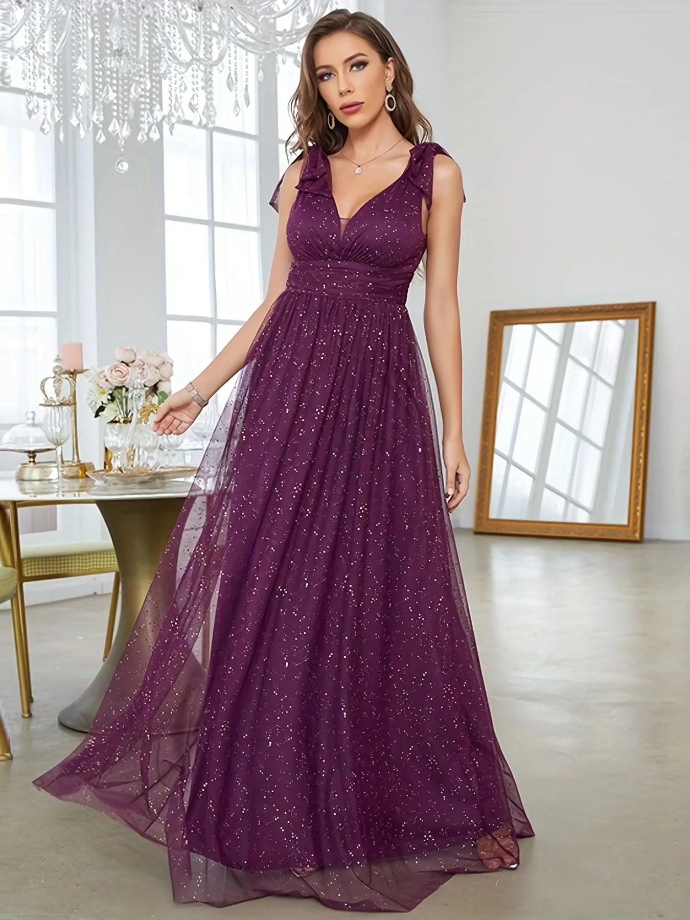 Dames Glitzer Gala Avondjurk | Maxi