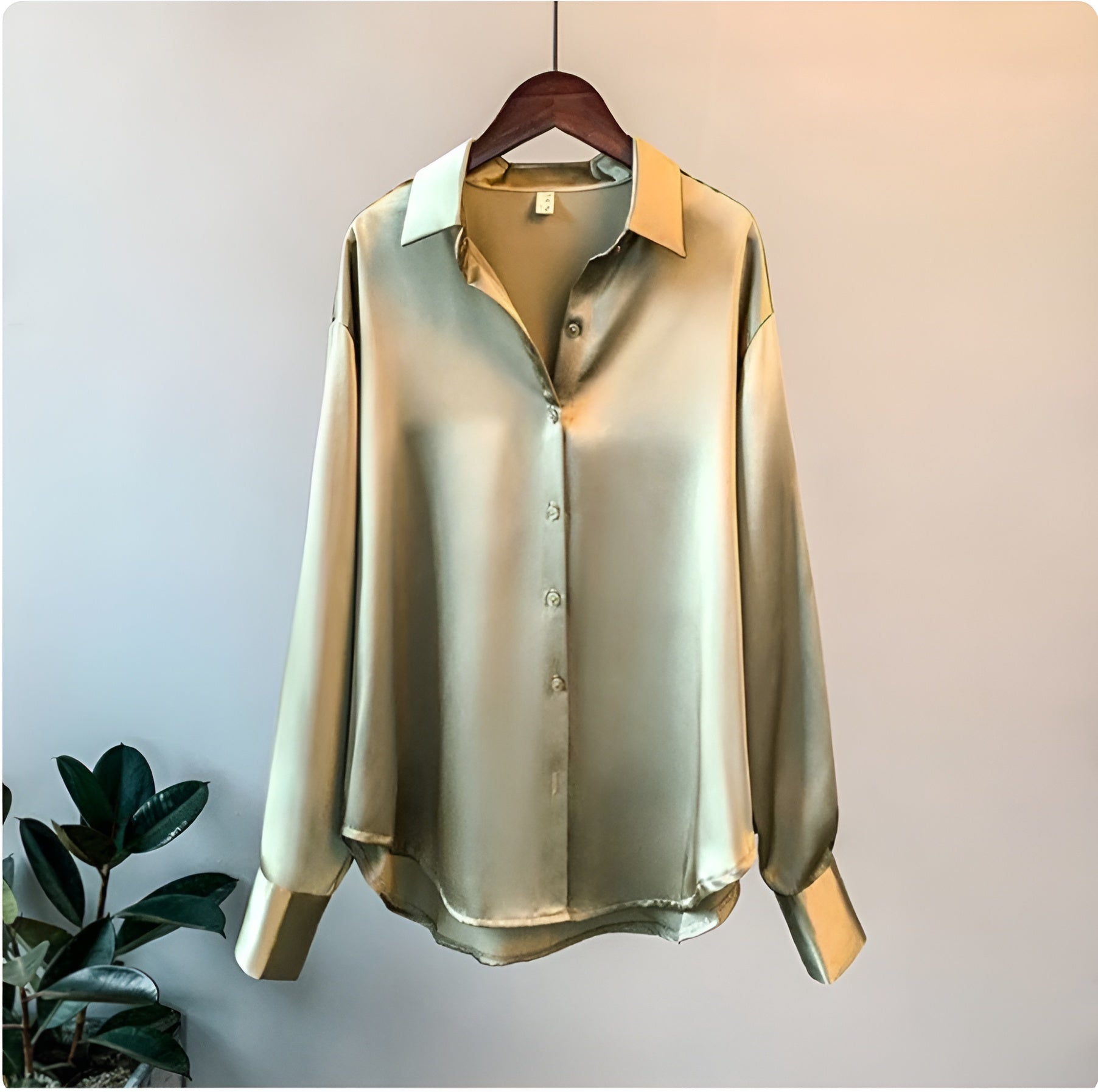 Dames Satijnen Blouse | Elegant en Langarm