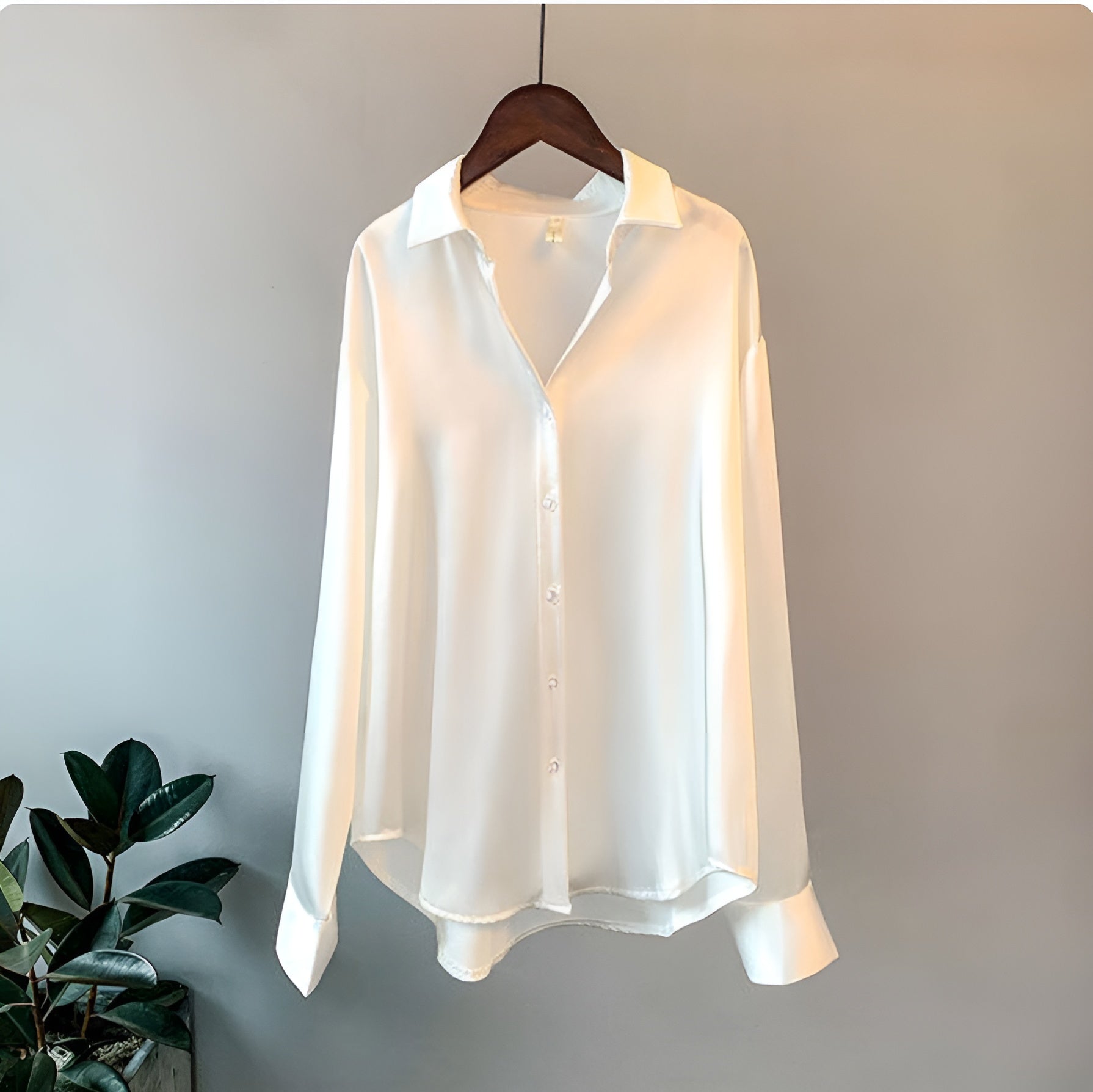 Dames Satijnen Blouse | Elegant en Langarm