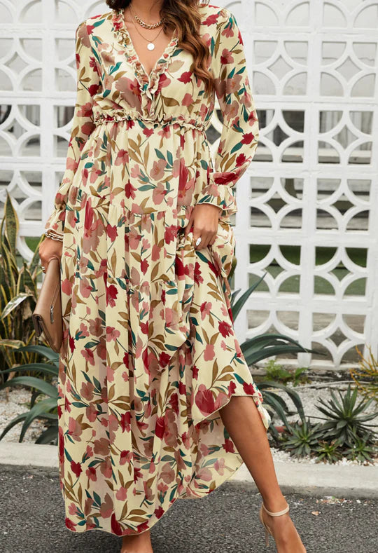 Abito estivo lungo da donna con stampa floreale ariosa | Maxi
