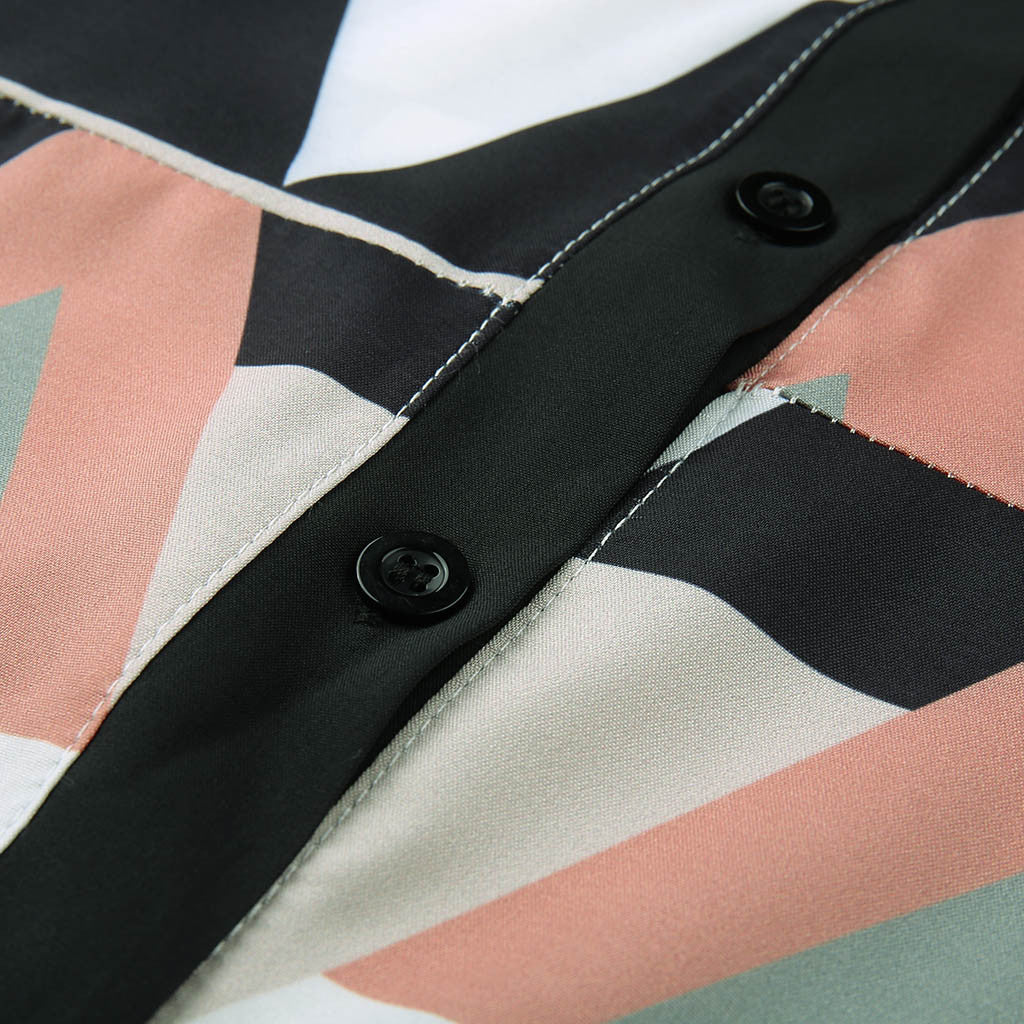 Dames Luchtige geometrische zomerjurk | Midi