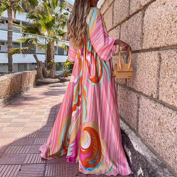 Abito estivo leggero da donna con motivo colorato | Maxi