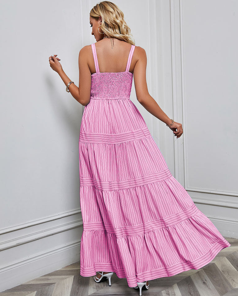 Dames Luchtige geplooide zomerjurk | Maxi