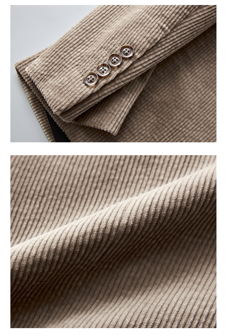 Blazer di velluto a coste autunnale da uomo | Sagomato, lungo