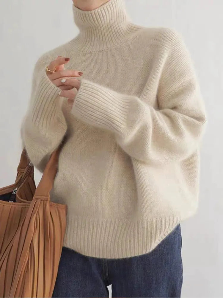 Dames Oversized Pullover | Rollkraag, Lang