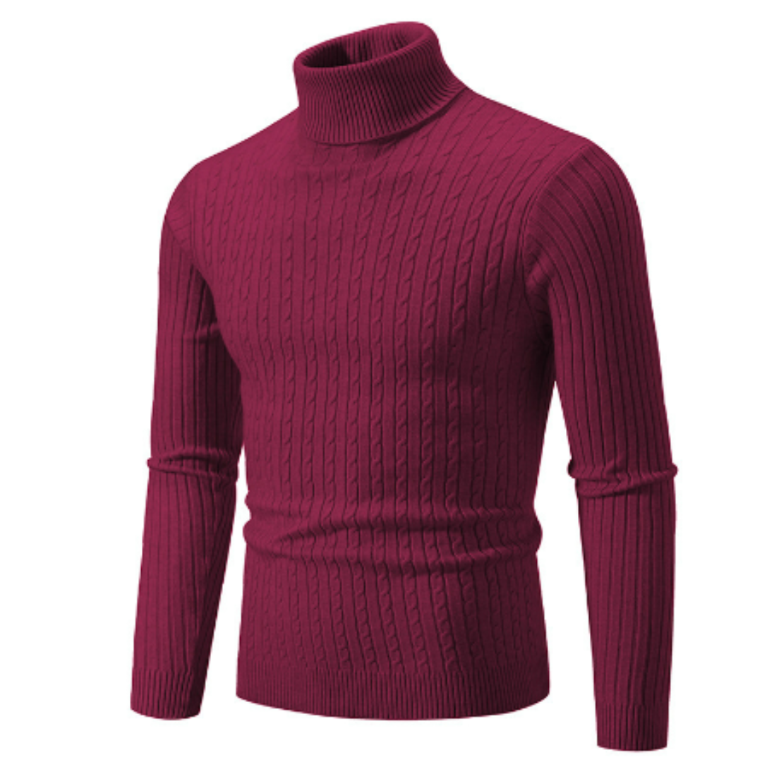 Maglione a maglia fine da uomo | Stile collo alto caldo