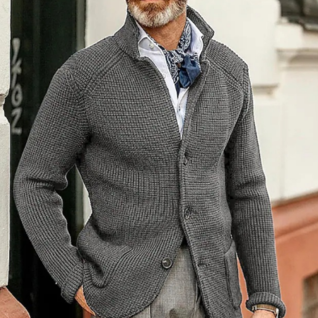 Heren Klassieke Strickjacke Winter | Lang, Fijngebreid